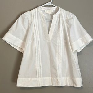 Anthropologie Keely Pintucked Blouse